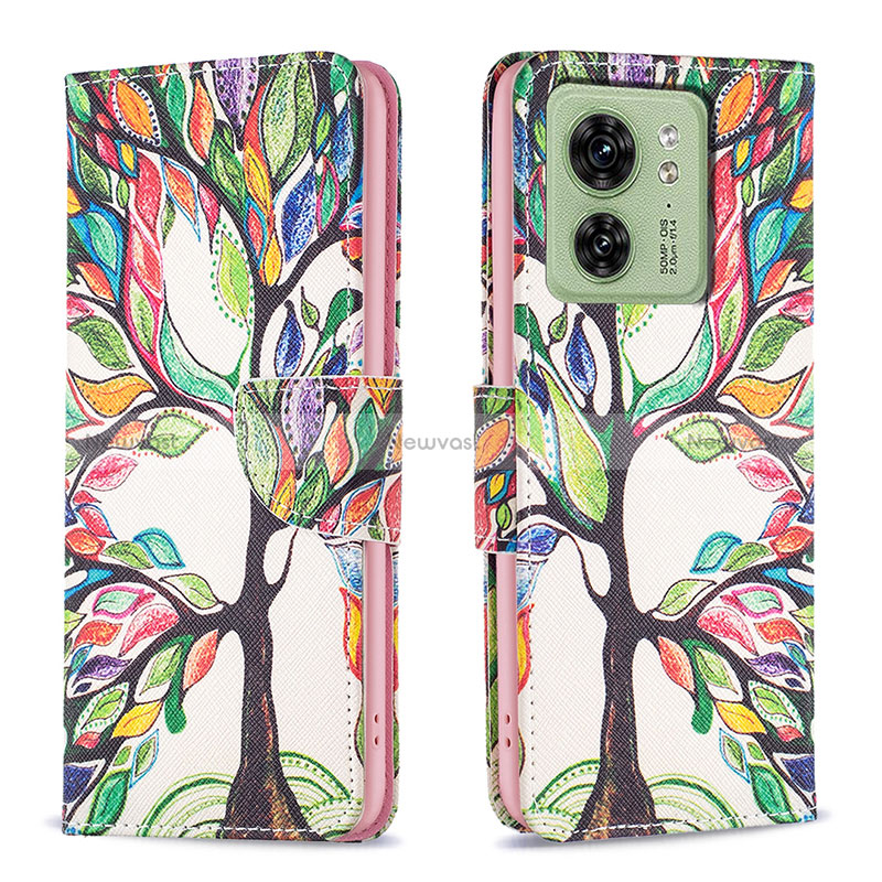 Leather Case Stands Fashionable Pattern Flip Cover Holder B01F for Motorola Moto Edge (2023) 5G