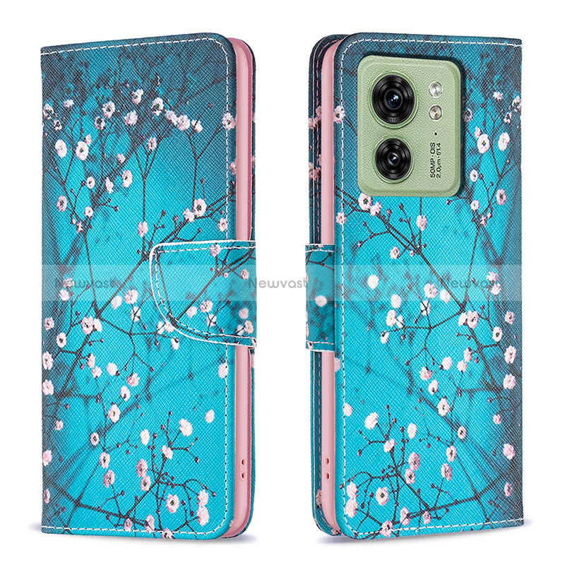 Leather Case Stands Fashionable Pattern Flip Cover Holder B01F for Motorola Moto Edge (2023) 5G