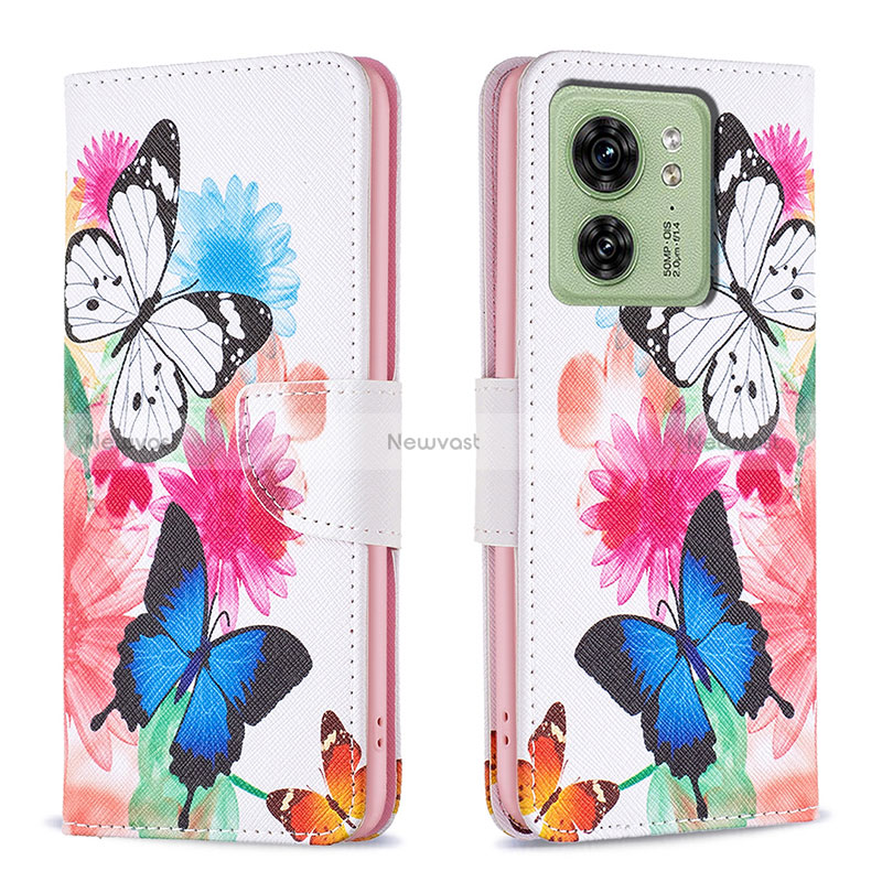 Leather Case Stands Fashionable Pattern Flip Cover Holder B01F for Motorola Moto Edge 40 5G