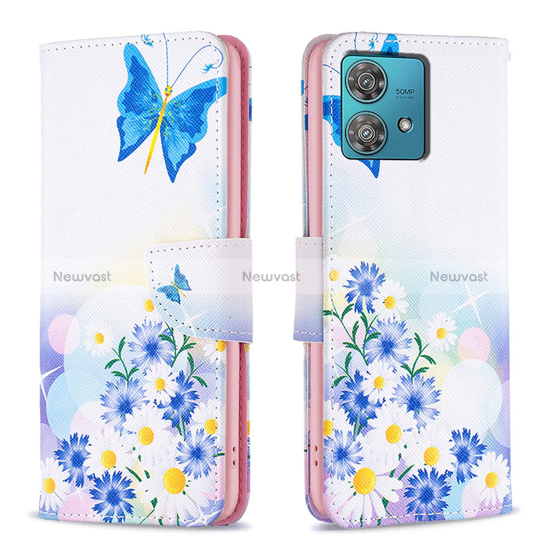 Leather Case Stands Fashionable Pattern Flip Cover Holder B01F for Motorola Moto Edge 40 Neo 5G