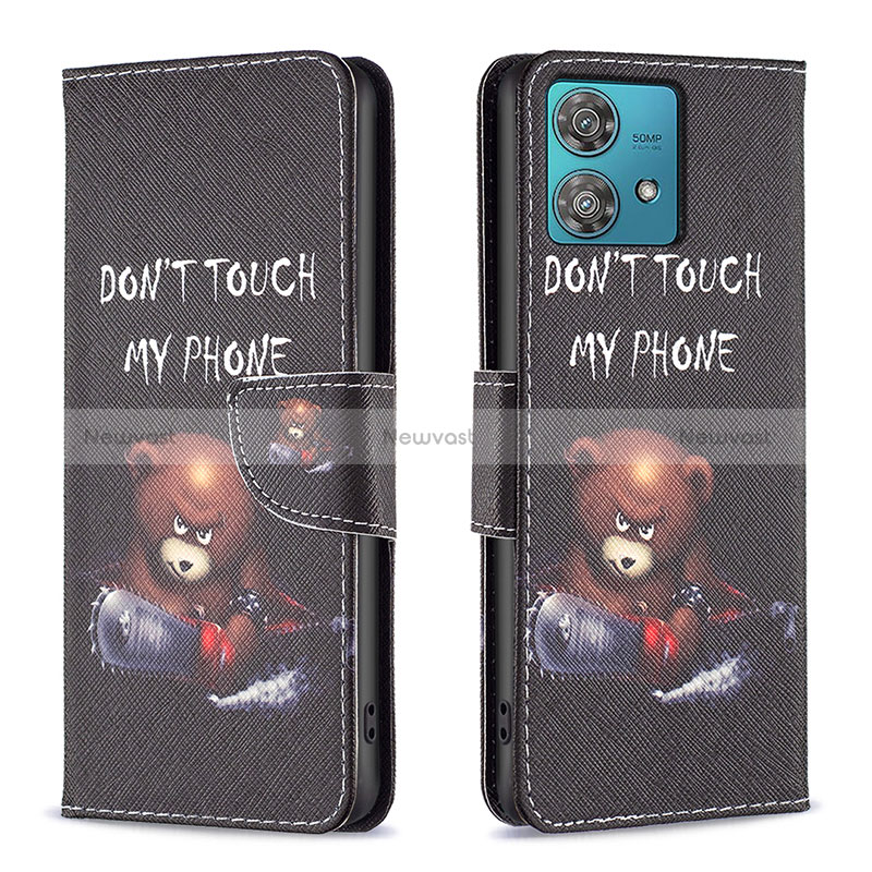 Leather Case Stands Fashionable Pattern Flip Cover Holder B01F for Motorola Moto Edge 40 Neo 5G