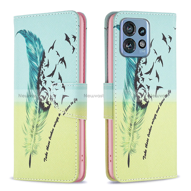 Leather Case Stands Fashionable Pattern Flip Cover Holder B01F for Motorola Moto Edge 40 Pro 5G