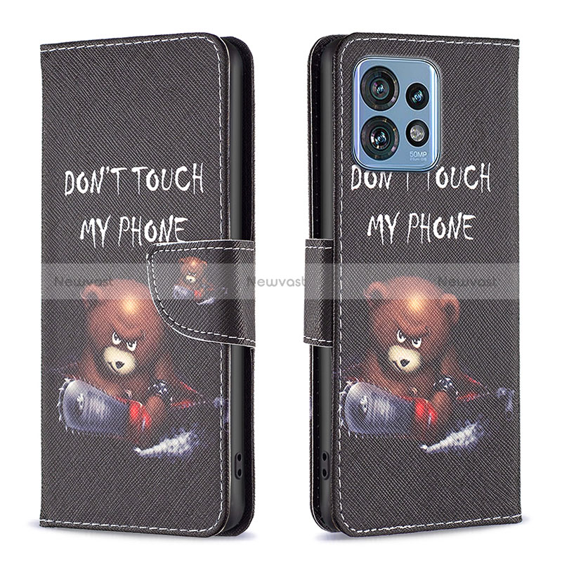 Leather Case Stands Fashionable Pattern Flip Cover Holder B01F for Motorola Moto Edge 40 Pro 5G