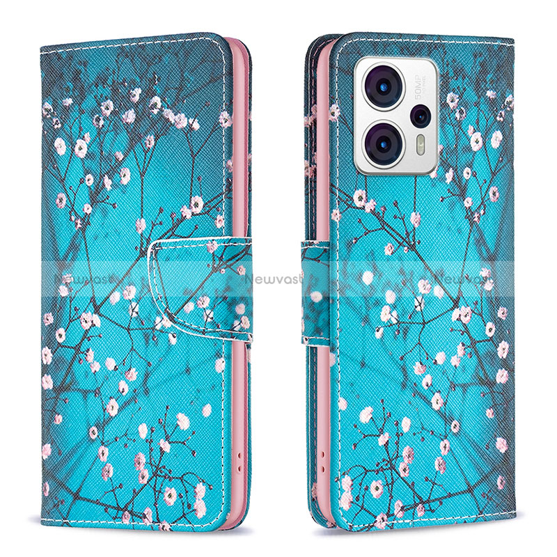 Leather Case Stands Fashionable Pattern Flip Cover Holder B01F for Motorola Moto G13