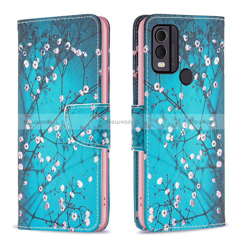 Leather Case Stands Fashionable Pattern Flip Cover Holder B01F for Nokia C22