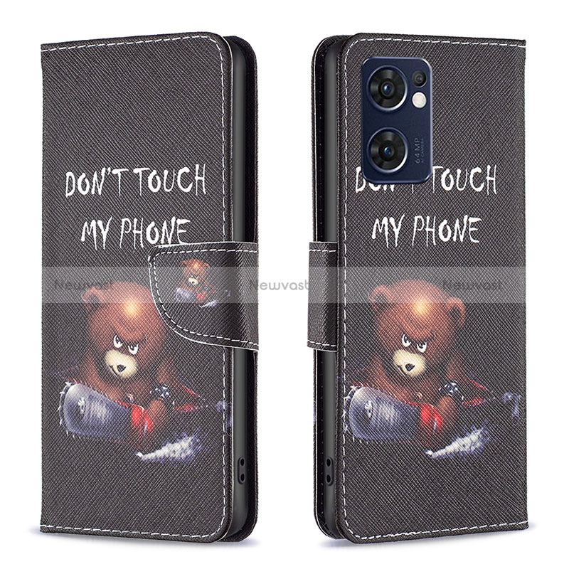 Leather Case Stands Fashionable Pattern Flip Cover Holder B01F for OnePlus Nord CE 2 5G