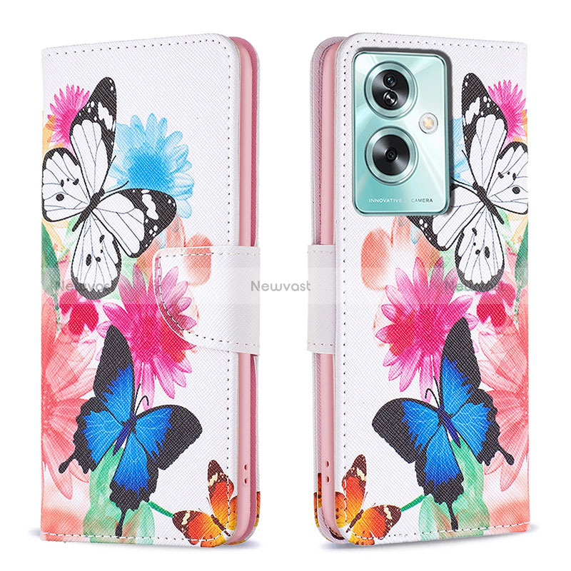 Leather Case Stands Fashionable Pattern Flip Cover Holder B01F for Oppo A2 5G