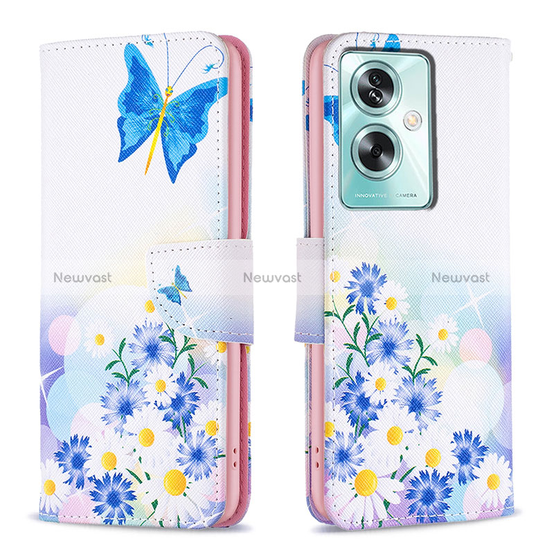 Leather Case Stands Fashionable Pattern Flip Cover Holder B01F for Oppo A79 5G