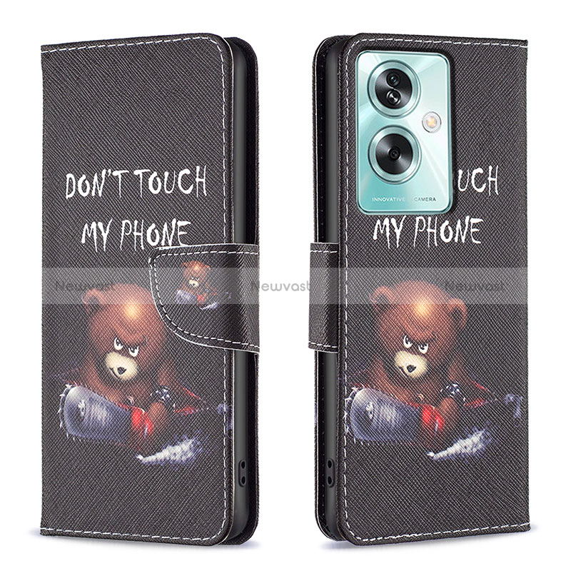 Leather Case Stands Fashionable Pattern Flip Cover Holder B01F for Oppo A79 5G