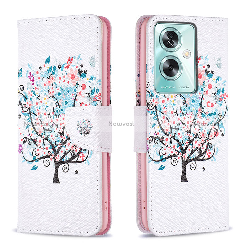 Leather Case Stands Fashionable Pattern Flip Cover Holder B01F for Oppo A79 5G