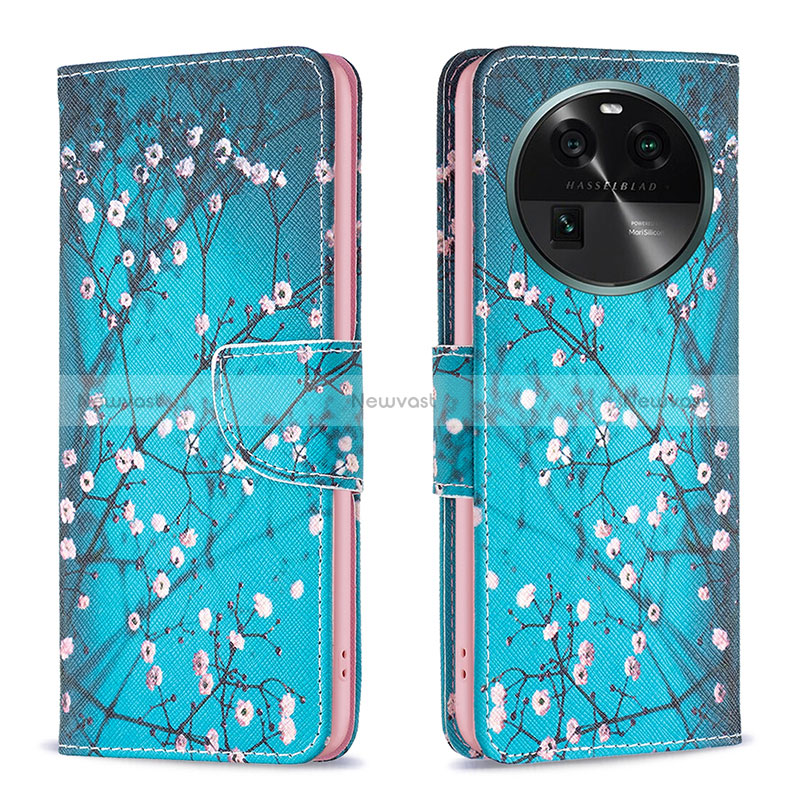 Leather Case Stands Fashionable Pattern Flip Cover Holder B01F for Oppo Find X6 Pro 5G