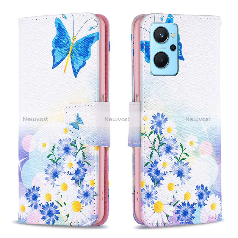 Leather Case Stands Fashionable Pattern Flip Cover Holder B01F for Oppo K10 4G