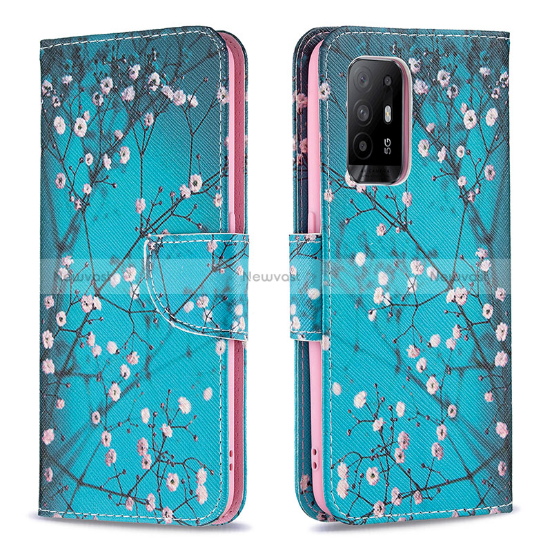 Leather Case Stands Fashionable Pattern Flip Cover Holder B01F for Oppo Reno5 Z 5G