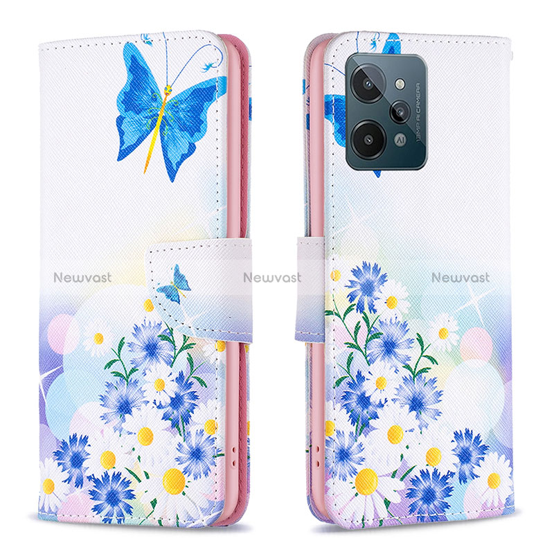 Leather Case Stands Fashionable Pattern Flip Cover Holder B01F for Realme C31