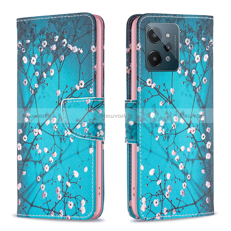 Leather Case Stands Fashionable Pattern Flip Cover Holder B01F for Realme C31