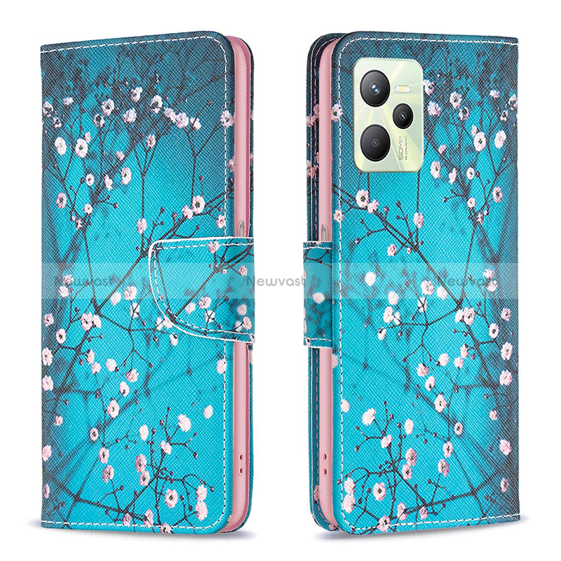 Leather Case Stands Fashionable Pattern Flip Cover Holder B01F for Realme Narzo 50A Prime