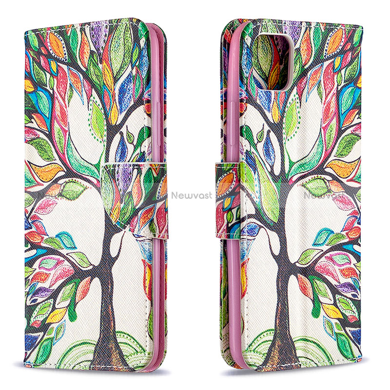 Leather Case Stands Fashionable Pattern Flip Cover Holder B01F for Realme Narzo 50i Green