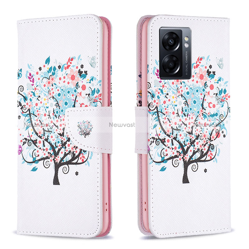 Leather Case Stands Fashionable Pattern Flip Cover Holder B01F for Realme V23i 5G