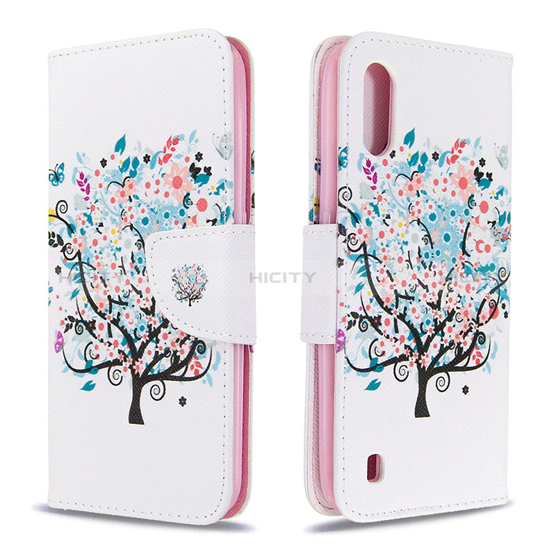 Leather Case Stands Fashionable Pattern Flip Cover Holder B01F for Samsung Galaxy A01 SM-A015