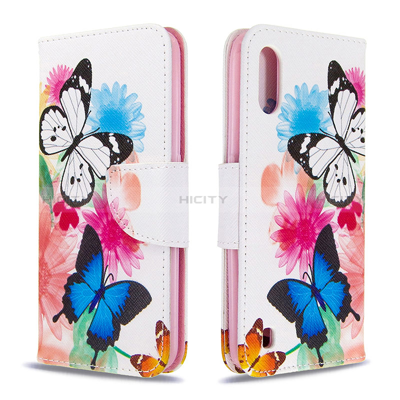 Leather Case Stands Fashionable Pattern Flip Cover Holder B01F for Samsung Galaxy A01 SM-A015 Colorful