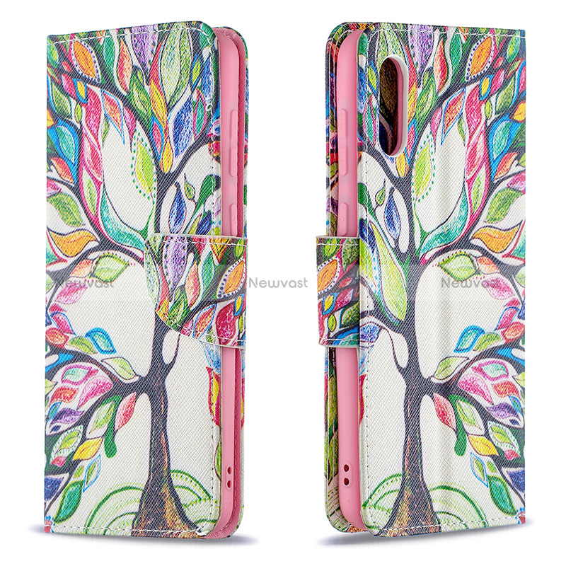 Leather Case Stands Fashionable Pattern Flip Cover Holder B01F for Samsung Galaxy A02