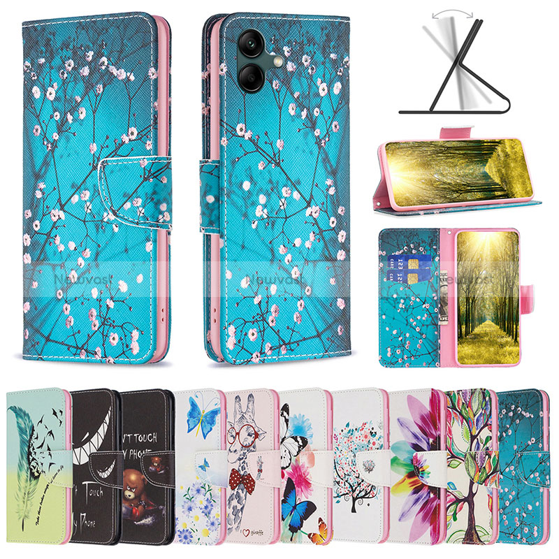 Leather Case Stands Fashionable Pattern Flip Cover Holder B01F for Samsung Galaxy A04 4G