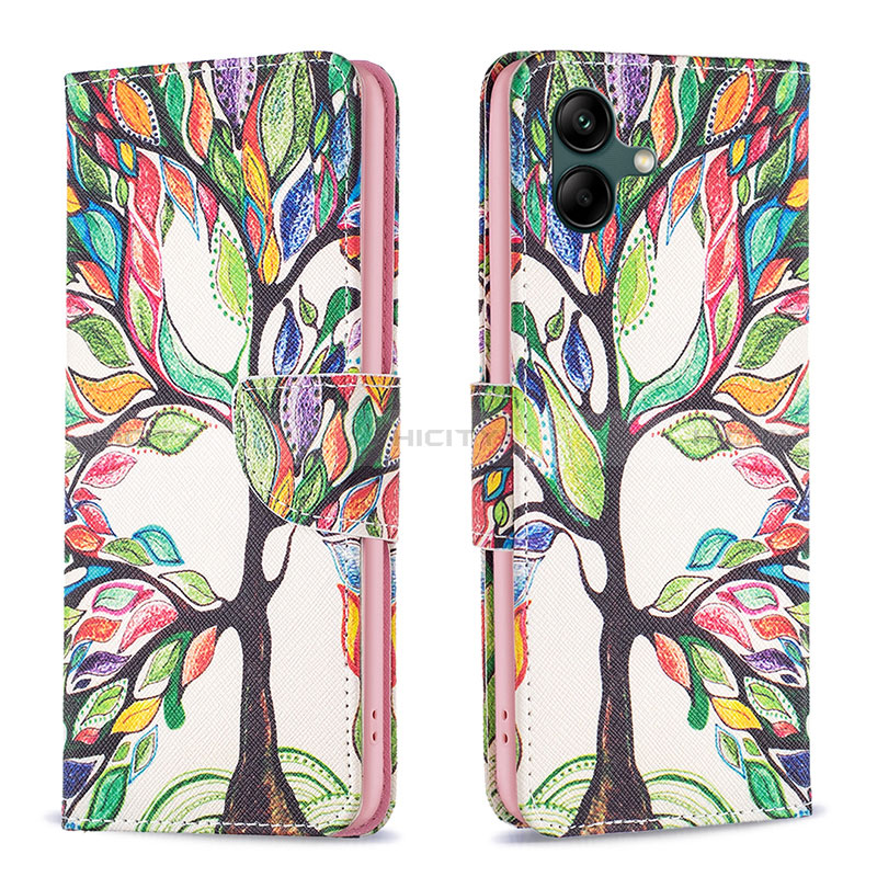 Leather Case Stands Fashionable Pattern Flip Cover Holder B01F for Samsung Galaxy A04E Green