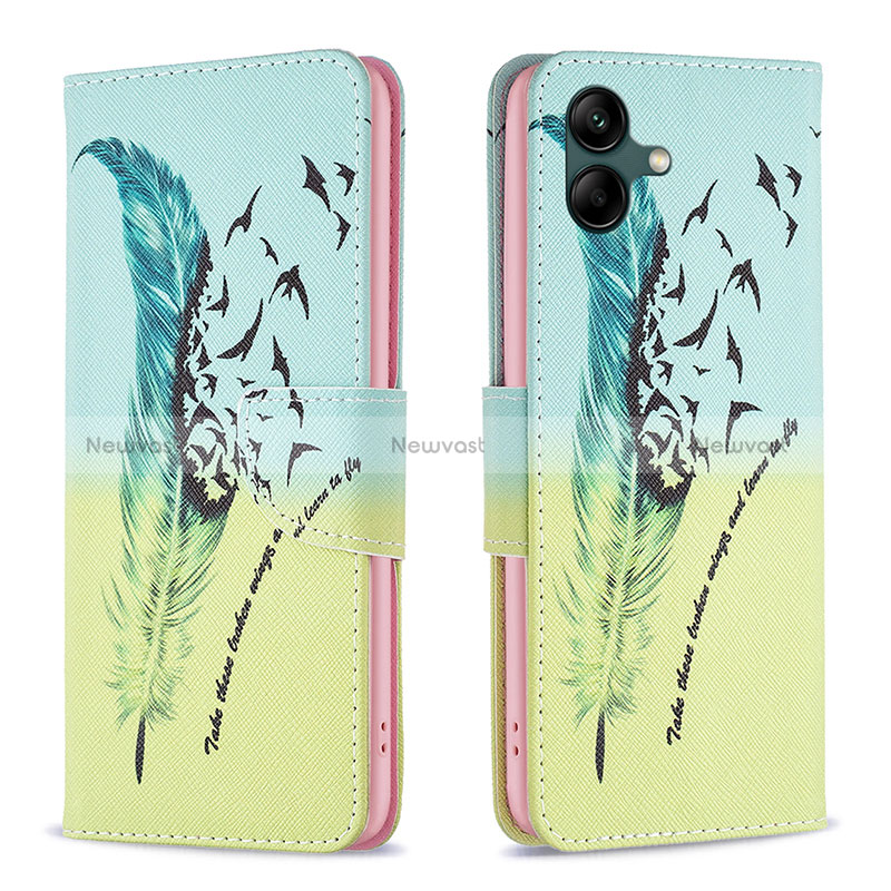 Leather Case Stands Fashionable Pattern Flip Cover Holder B01F for Samsung Galaxy A05