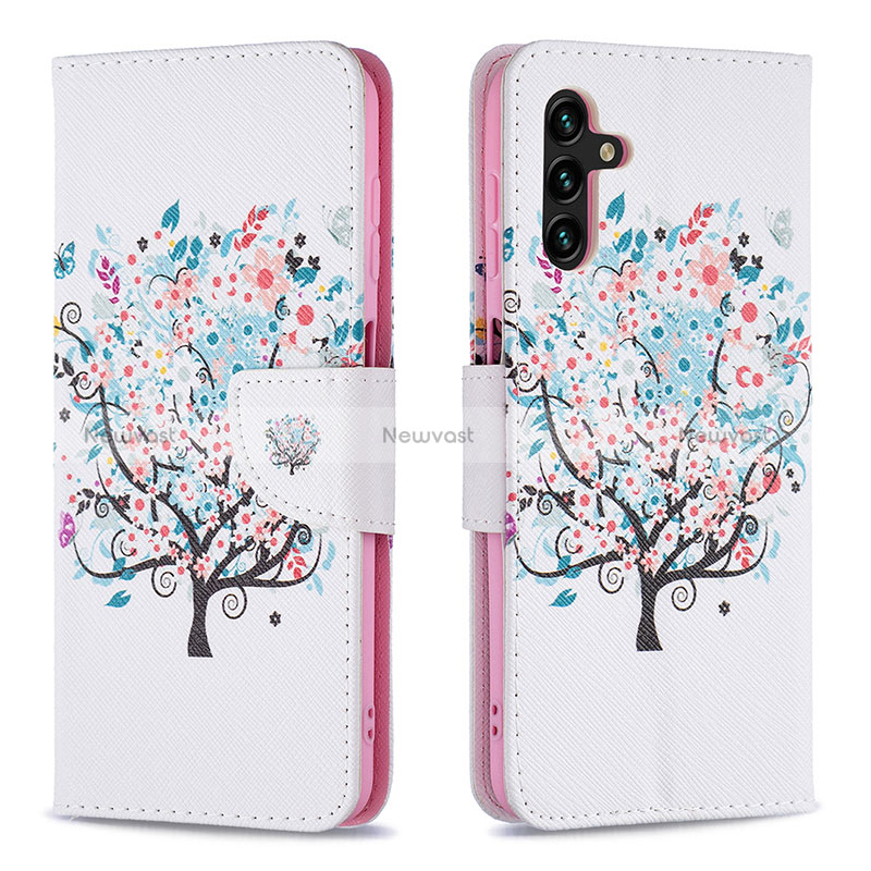 Leather Case Stands Fashionable Pattern Flip Cover Holder B01F for Samsung Galaxy A13 5G