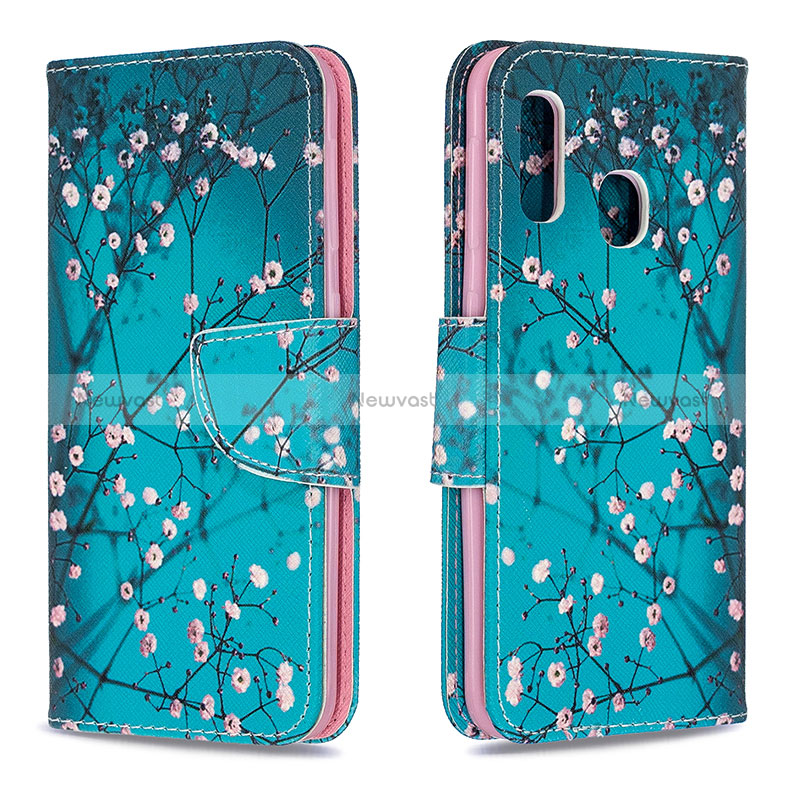 Leather Case Stands Fashionable Pattern Flip Cover Holder B01F for Samsung Galaxy A20e