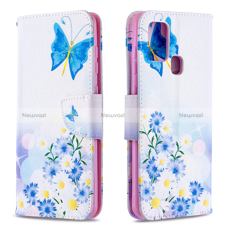 Leather Case Stands Fashionable Pattern Flip Cover Holder B01F for Samsung Galaxy A21s