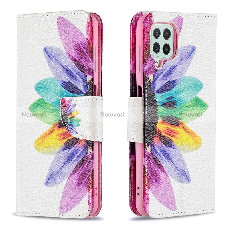 Leather Case Stands Fashionable Pattern Flip Cover Holder B01F for Samsung Galaxy A22 4G