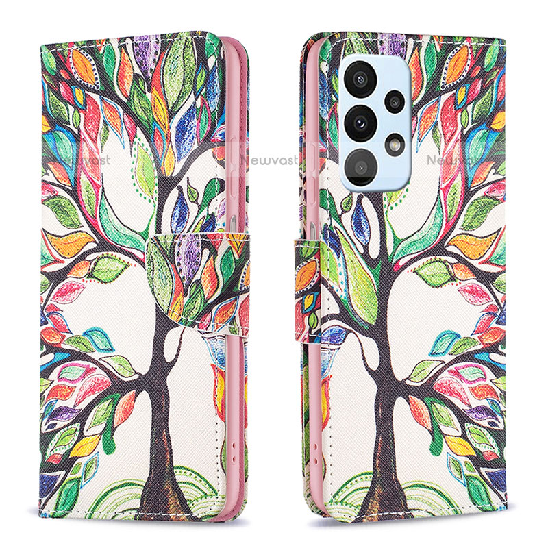 Leather Case Stands Fashionable Pattern Flip Cover Holder B01F for Samsung Galaxy A23 5G