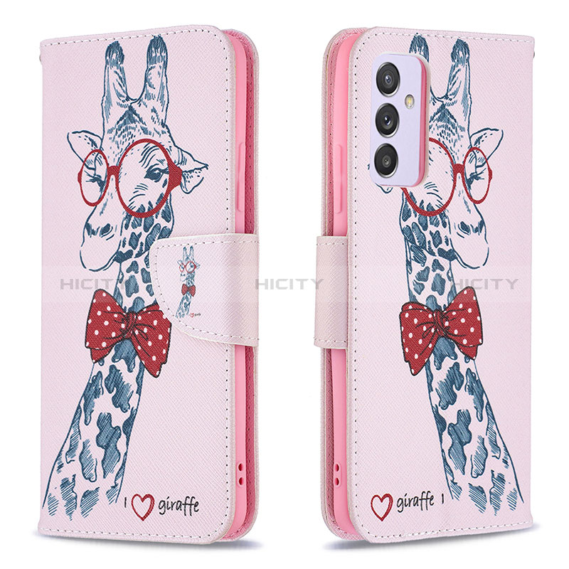 Leather Case Stands Fashionable Pattern Flip Cover Holder B01F for Samsung Galaxy A24 4G