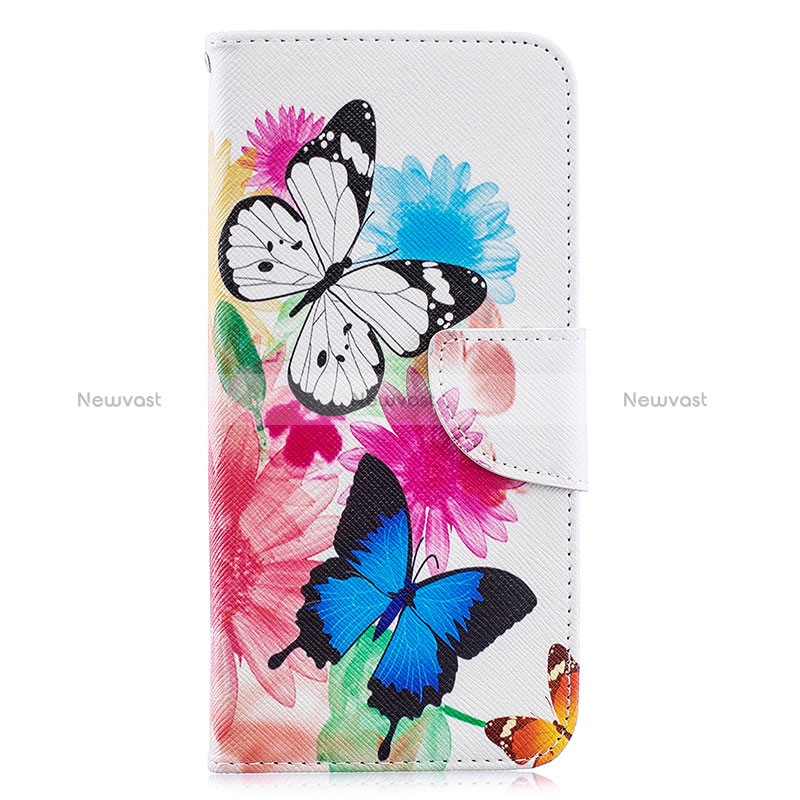 Leather Case Stands Fashionable Pattern Flip Cover Holder B01F for Samsung Galaxy A30 Colorful