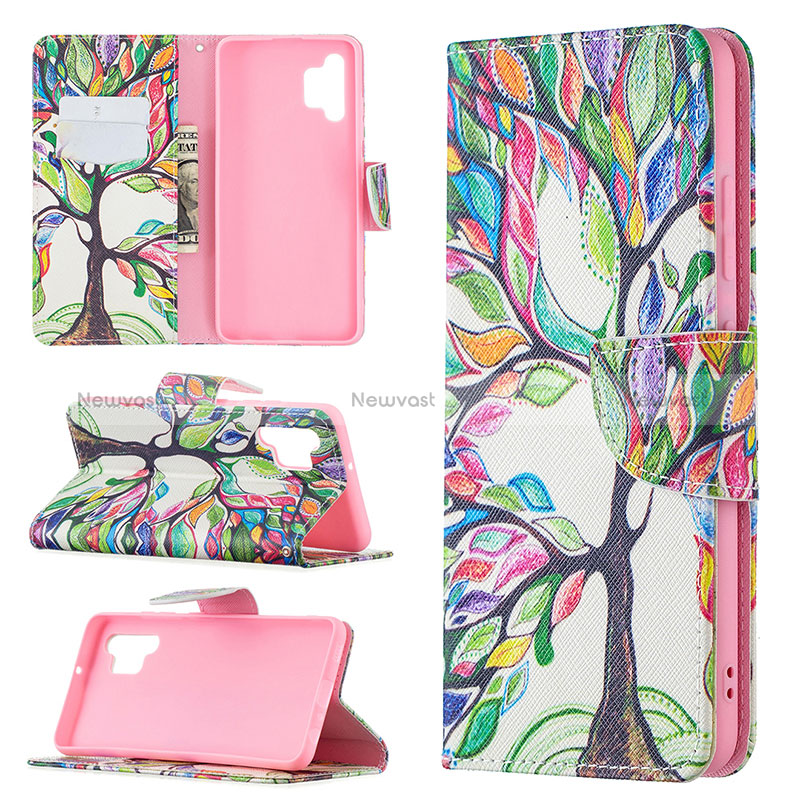 Leather Case Stands Fashionable Pattern Flip Cover Holder B01F for Samsung Galaxy A32 4G