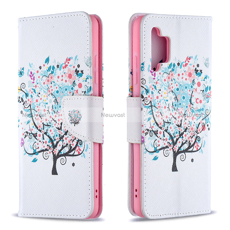 Leather Case Stands Fashionable Pattern Flip Cover Holder B01F for Samsung Galaxy A32 4G