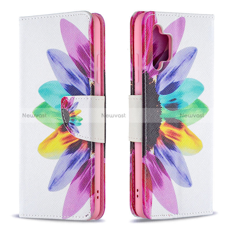 Leather Case Stands Fashionable Pattern Flip Cover Holder B01F for Samsung Galaxy A32 4G