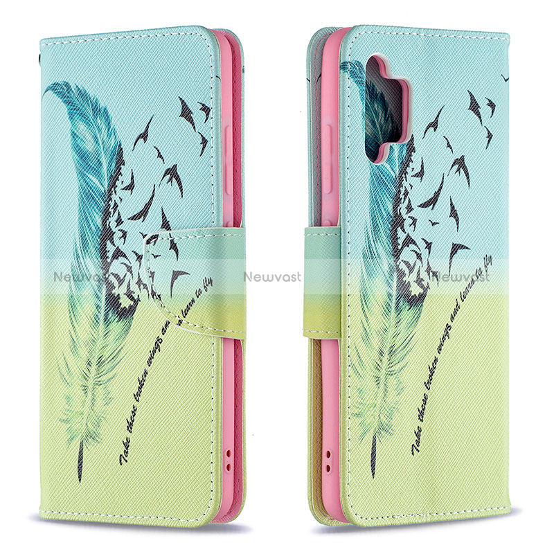 Leather Case Stands Fashionable Pattern Flip Cover Holder B01F for Samsung Galaxy A32 5G