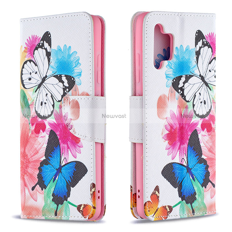 Leather Case Stands Fashionable Pattern Flip Cover Holder B01F for Samsung Galaxy A32 5G