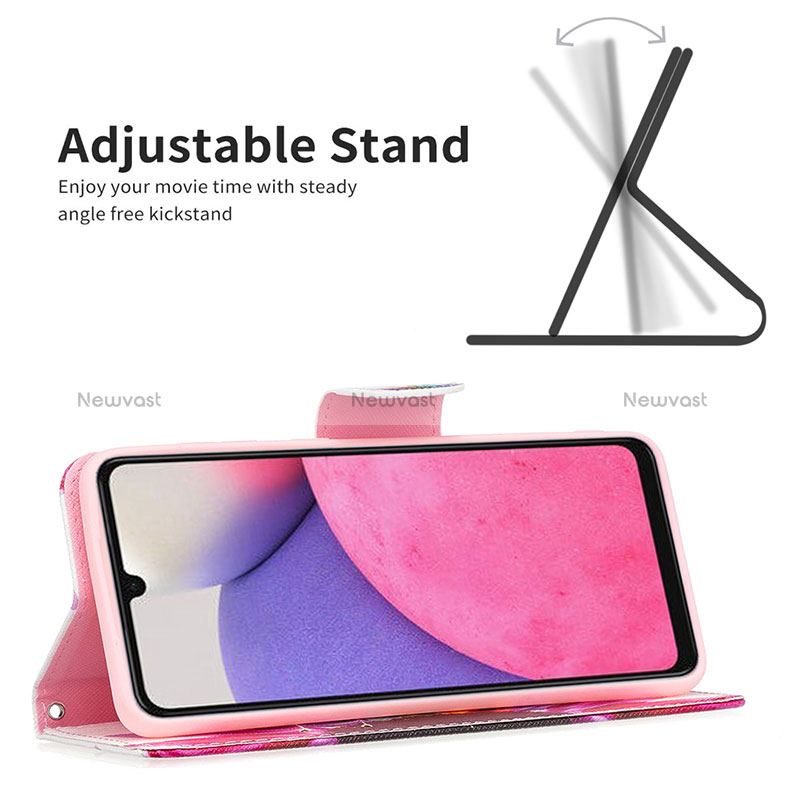 Leather Case Stands Fashionable Pattern Flip Cover Holder B01F for Samsung Galaxy A33 5G