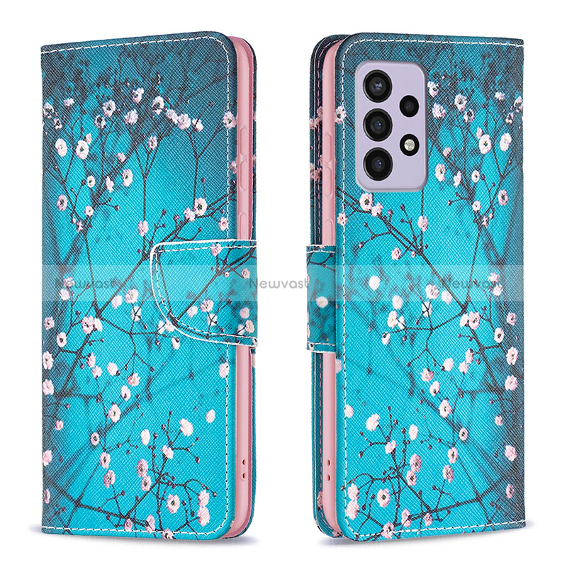 Leather Case Stands Fashionable Pattern Flip Cover Holder B01F for Samsung Galaxy A33 5G