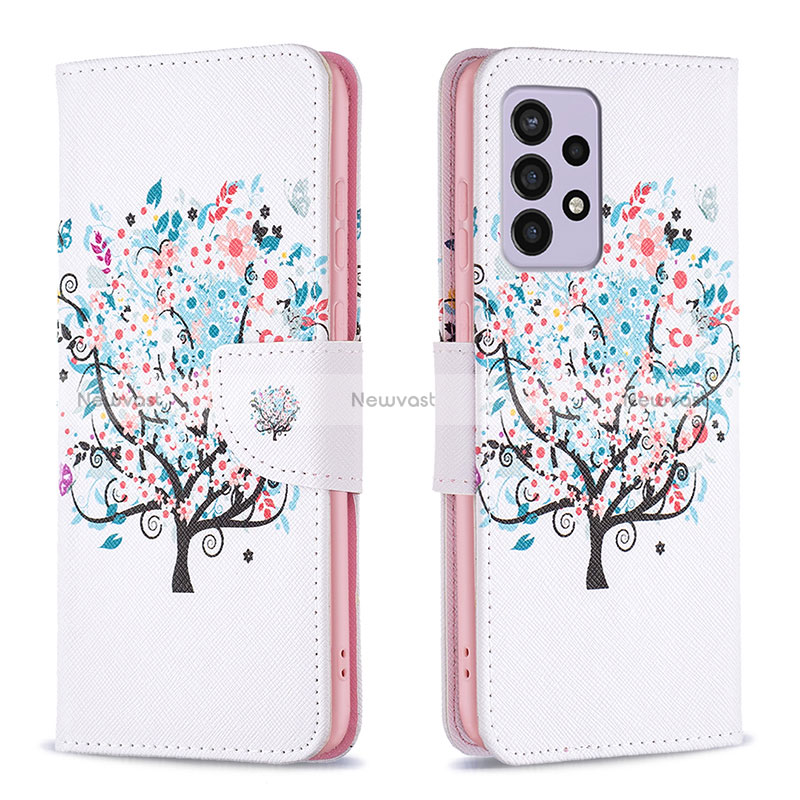 Leather Case Stands Fashionable Pattern Flip Cover Holder B01F for Samsung Galaxy A33 5G