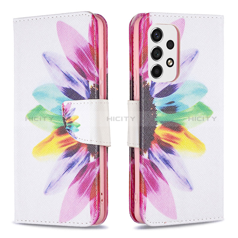 Leather Case Stands Fashionable Pattern Flip Cover Holder B01F for Samsung Galaxy A53 5G