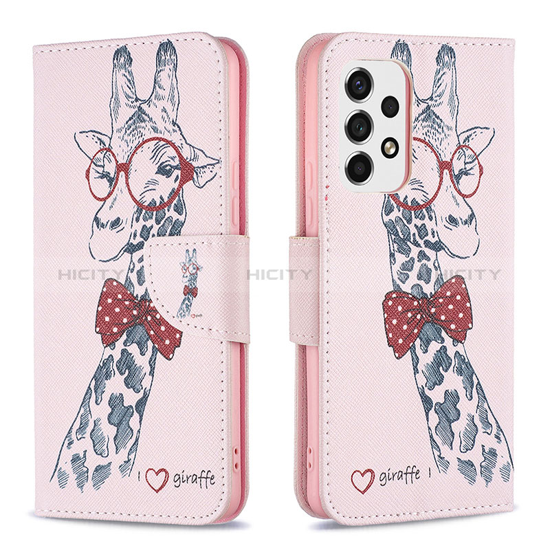 Leather Case Stands Fashionable Pattern Flip Cover Holder B01F for Samsung Galaxy A53 5G