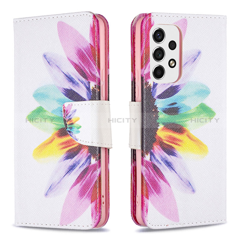 Leather Case Stands Fashionable Pattern Flip Cover Holder B01F for Samsung Galaxy A53 5G Mixed