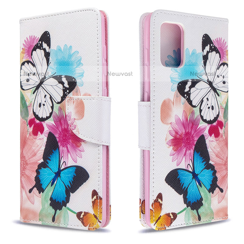 Leather Case Stands Fashionable Pattern Flip Cover Holder B01F for Samsung Galaxy A71 4G A715 Colorful