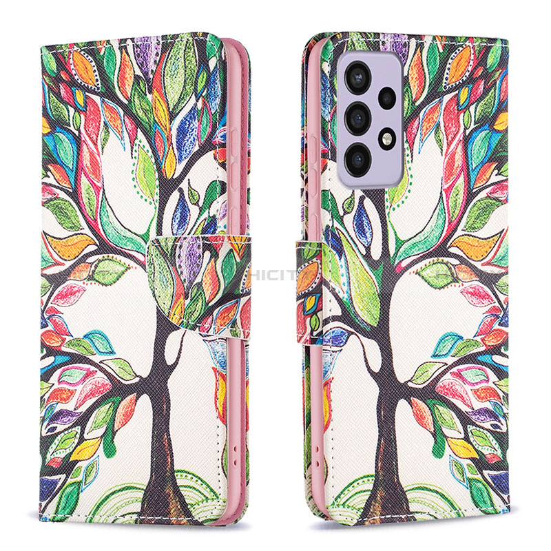 Leather Case Stands Fashionable Pattern Flip Cover Holder B01F for Samsung Galaxy A73 5G
