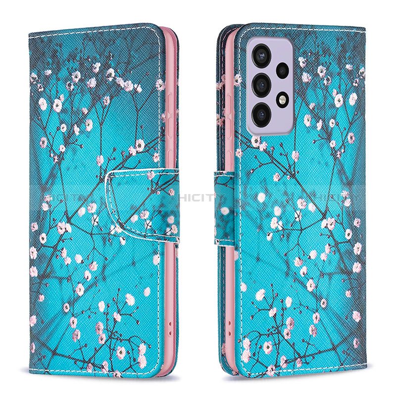 Leather Case Stands Fashionable Pattern Flip Cover Holder B01F for Samsung Galaxy A73 5G