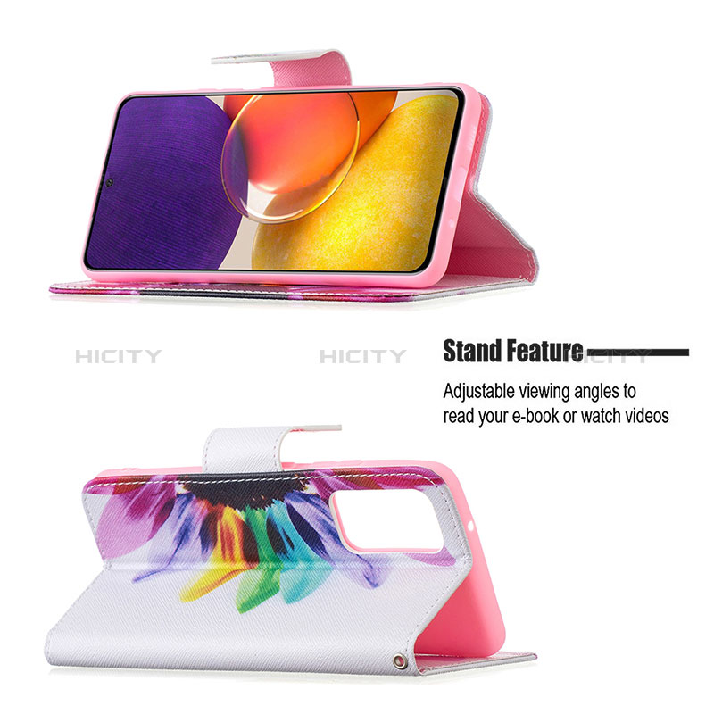 Leather Case Stands Fashionable Pattern Flip Cover Holder B01F for Samsung Galaxy A82 5G